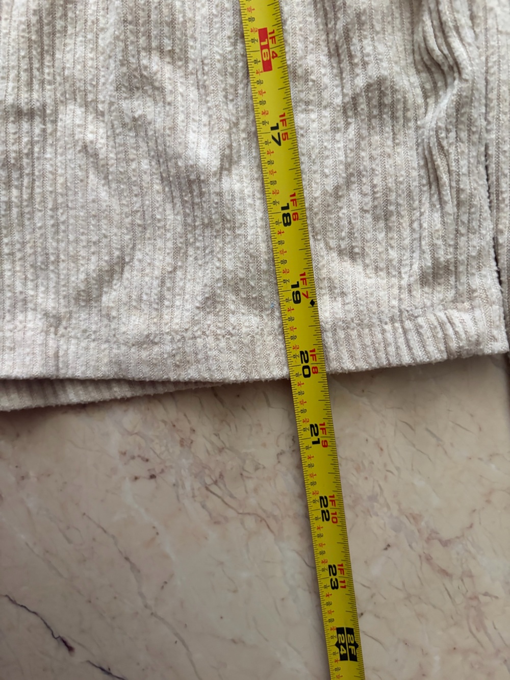 Universal Thread Cream Ribbed Button-Front Long Sleeve Top - Picture 6 of 7